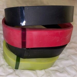 Stylish Black, Pink, and Green FitBit Bands